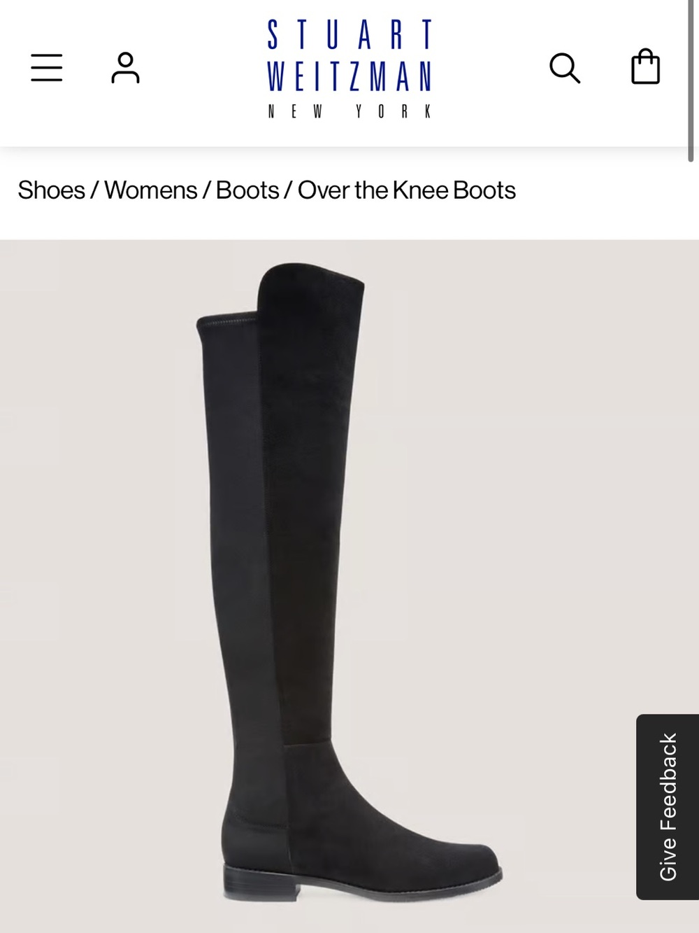 Stuart Weitzman 5050 OVER-THE-KNEE BOOT in Black Suede